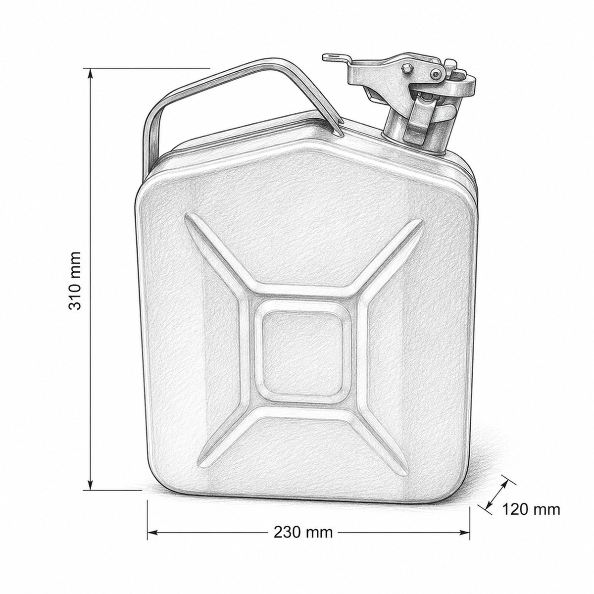 Canistra metal 5L 310x230x120mm Breckner Germany - imagine 4