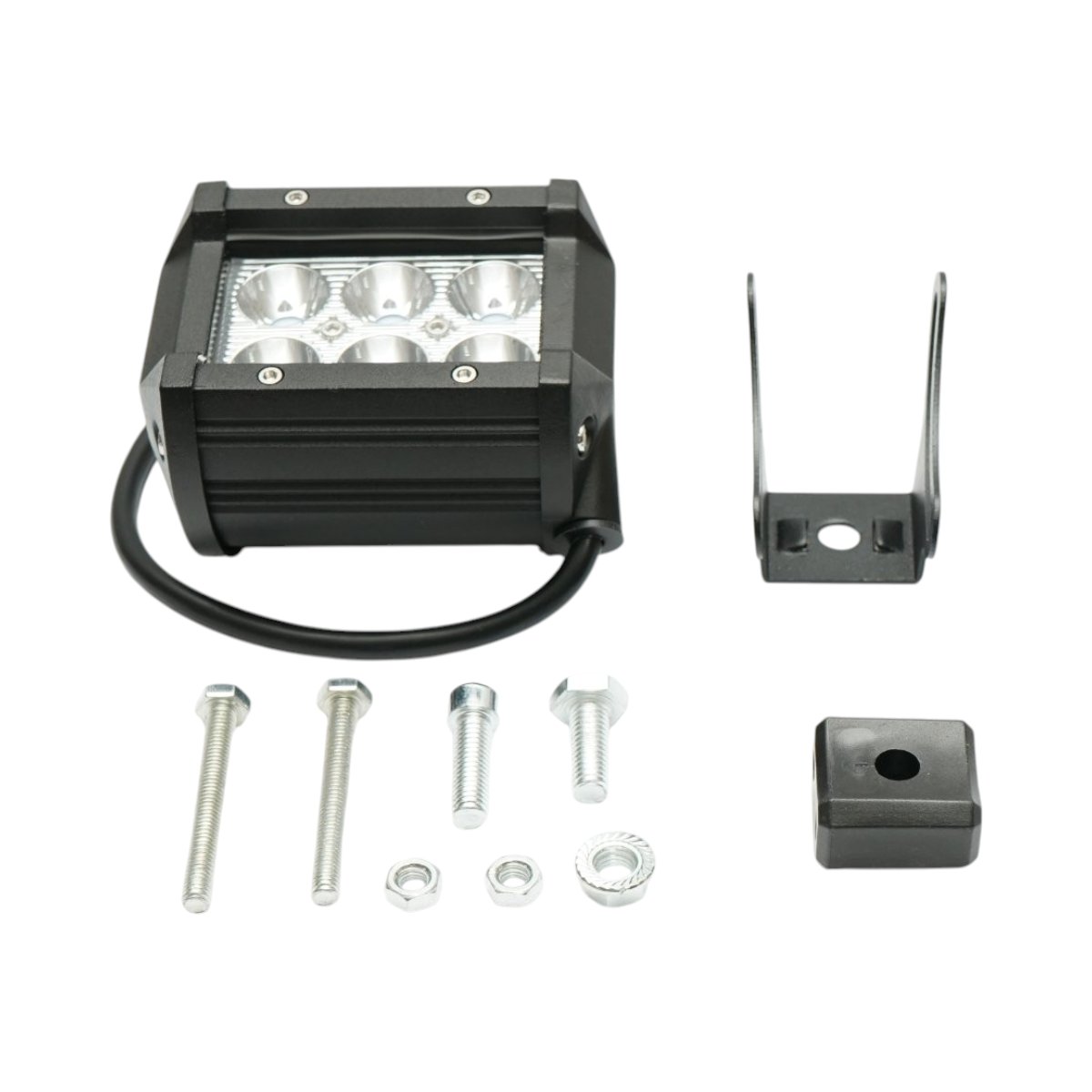 Proiector dreptunghiular 6 LED-uri 10-30V 18W 6000K unghi radiere 30 de grade tip spot 97x80mm IP67 Breckner Germany - imagine 2