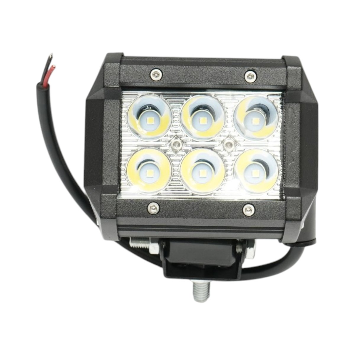 Proiector dreptunghiular 6 LED-uri 10-30V 18W 6000K unghi radiere 30 de grade tip spot 97x80mm IP67 Breckner Germany