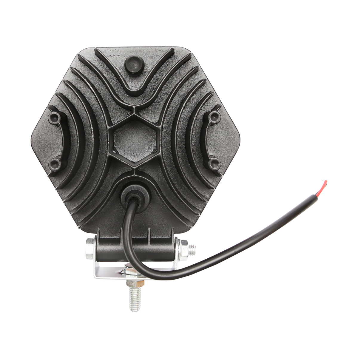 Lampa proiector hexagonal cu grilaj plastic rosu, 9 LED-uri, unghi de radiere 30, DC 10-80V 27W Breckner Germany - imagine 5