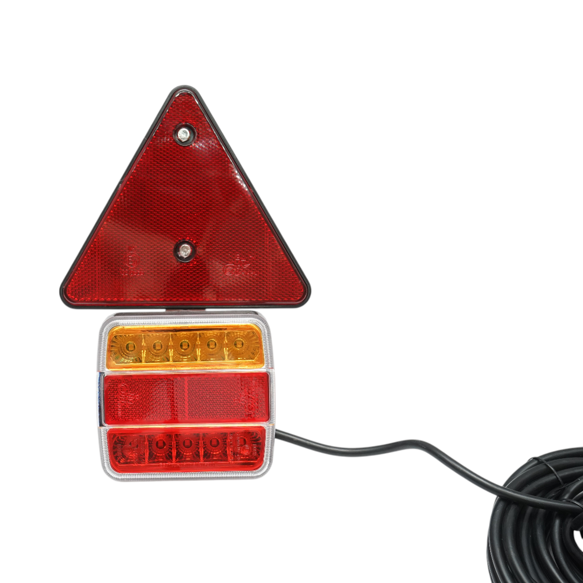Set lampi LED magnetice cu triunghiuri reflectorizante pentru remorca, fisa 7 pini, cablu stopuri 2.5m cablu fisa 7.5m Breckner Germany - imagine 4