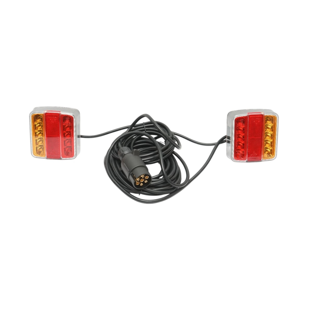 Set lampi LED magnetice 12V pentru remorca, fisa 7 pini, cablu stopuri 2.5m, cablu fisa 7.5m Breckner Germany