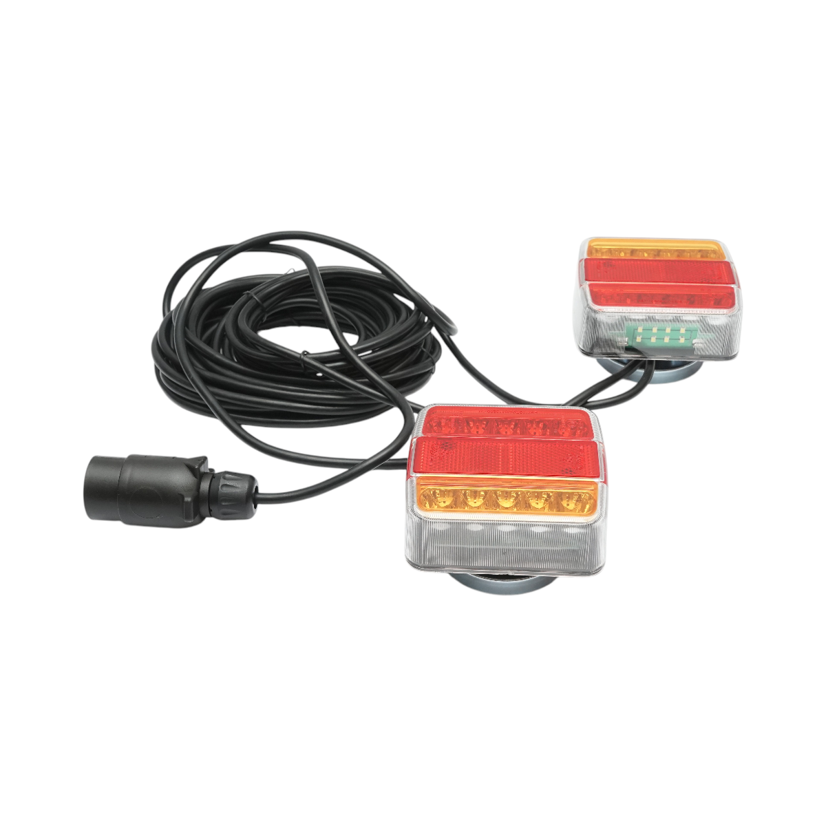 Set lampi LED magnetice 12V pentru remorca, fisa 7 pini, cablu stopuri 2.5m, cablu fisa 7.5m Breckner Germany - imagine 3