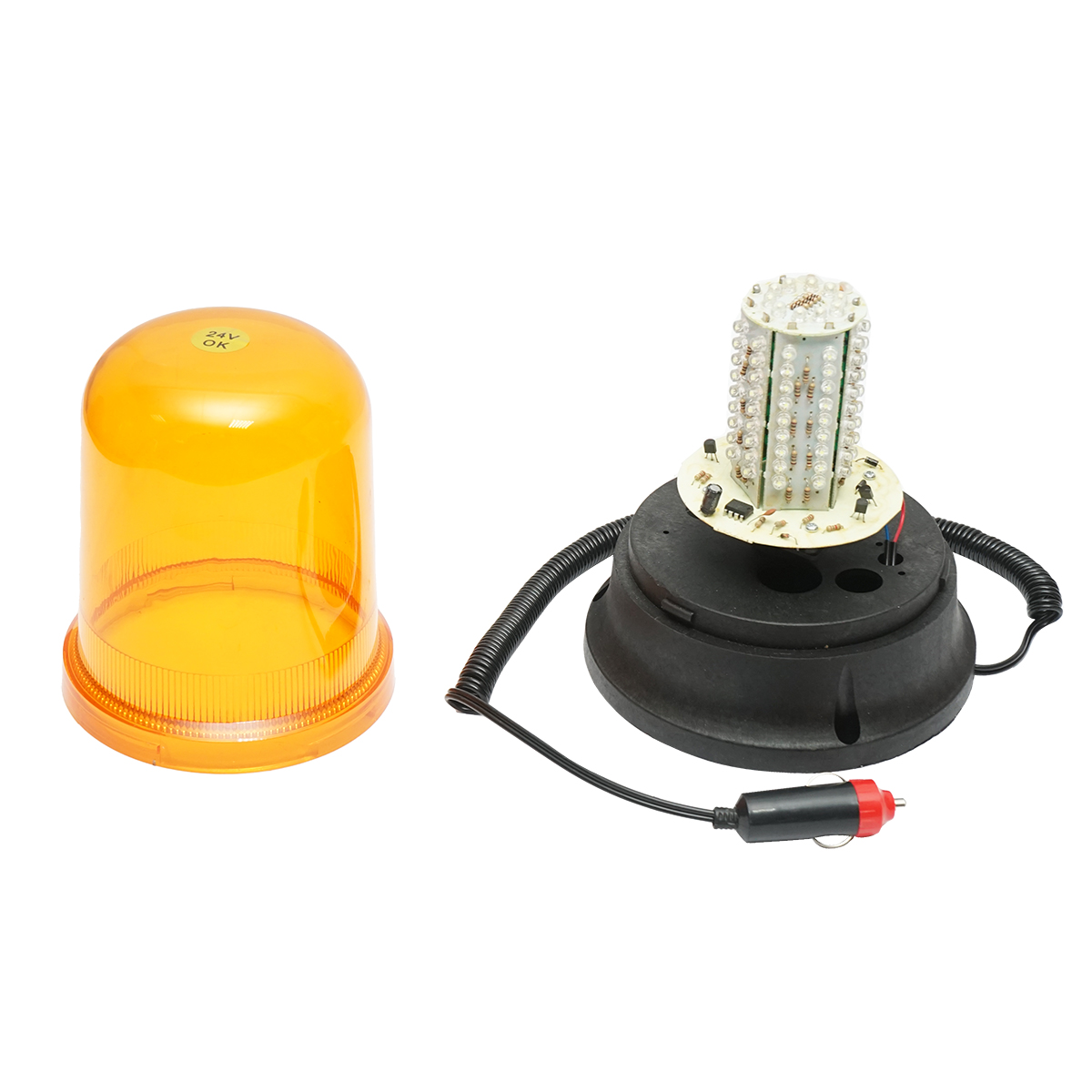 Girofar LED 24V cu talpa magnetica si alimentare la bricheta - imagine 2